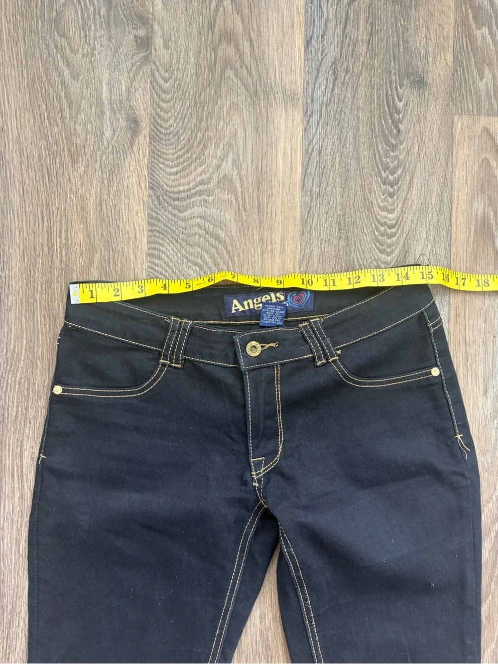Angel Jeans Y2K Ultra Low Rise Skinny Dark Wash Stretch Denim Size 9 McBling Emo